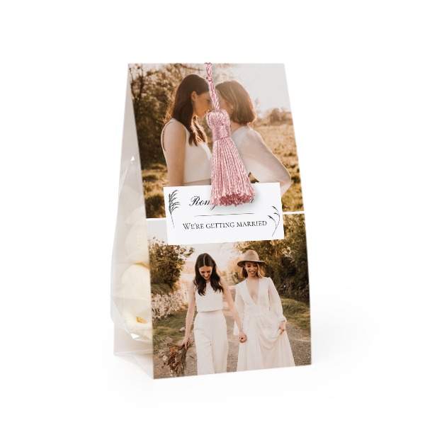 Set Geschenktüten mit magnolienfarbener Quaste - 24 Stk.