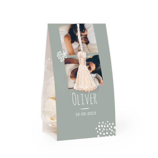 Snoepzakwikkel met vanille franje - Set van 12 Snoepzakwikkel met vanille franje - Set van 12