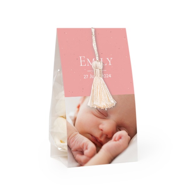 Ballotins Ă  bonbons avec pompon vanille - lot de 12 Ballotins Ă  bonbons avec pompon vanille - lot de 12