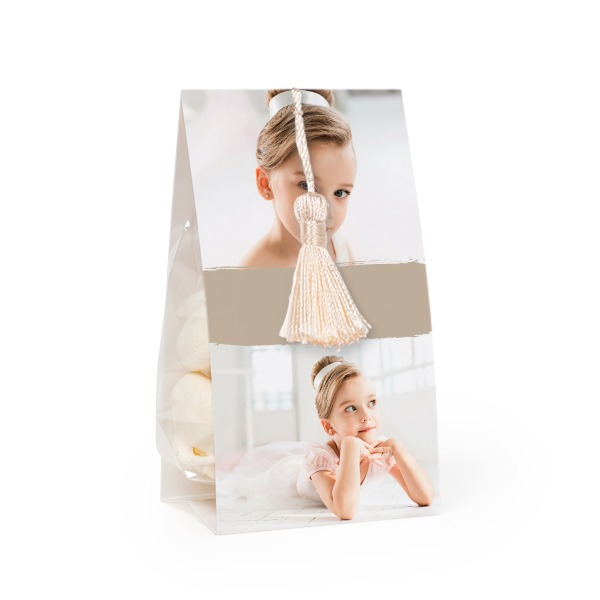 Set Geschenktüten mit vanillefarbener Quaste - 12 Stk.