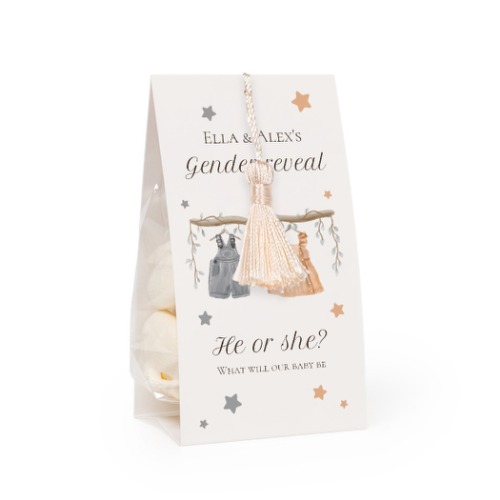 Candy bag with photo-wrapping and vanilla tassel - set of 12