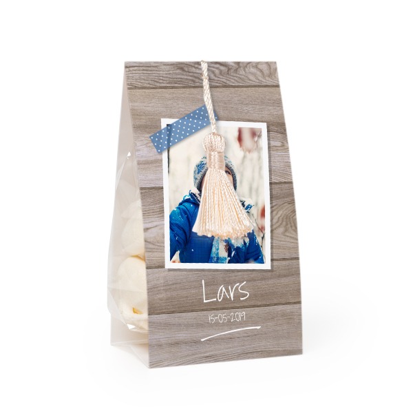 Ballotins à bonbons avec pompon vanille - lot de 12