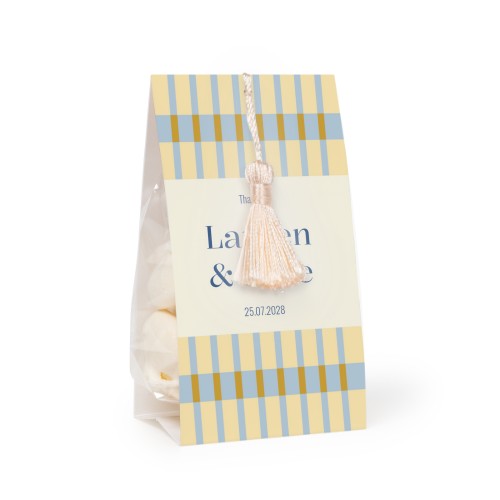 Ballotins à bonbons avec pompon vanille - lot de 12
