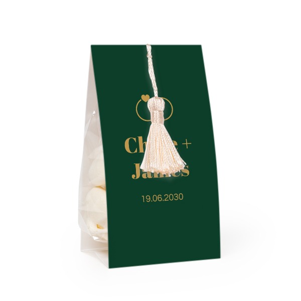 Set Geschenktüten mit vanillefarbener Quaste - 12 Stk.