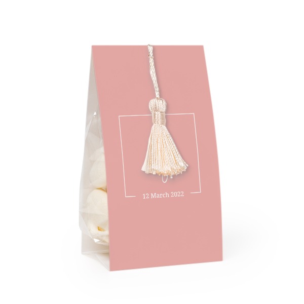 Slikpose med fotoomslag og vaniljefarvet kvast - 24 stk