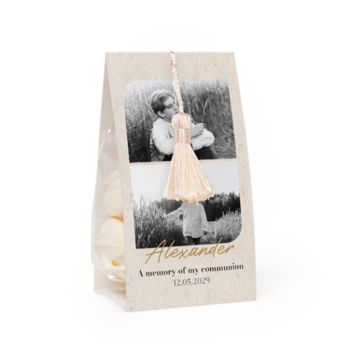 Set Geschenktüten mit vanillefarbener Quaste - 24 Stk. Set Geschenktüten mit vanillefarbener Quaste - 24 Stk.