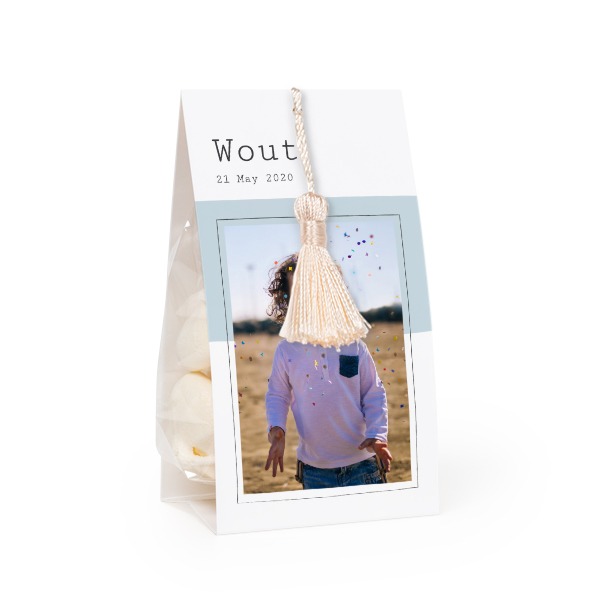 Ballotins à bonbons avec pompon vanille - lot de 24