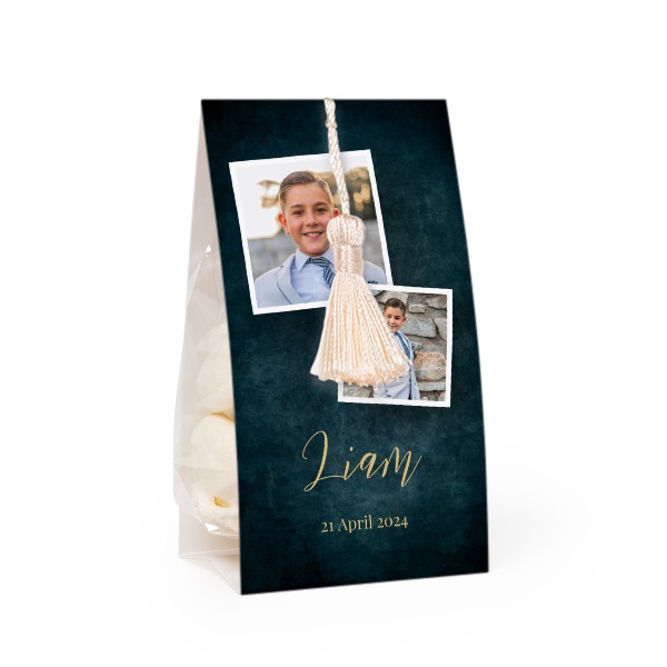 Slikpose med fotoomslag og vaniljefarvet kvast - 24 stk