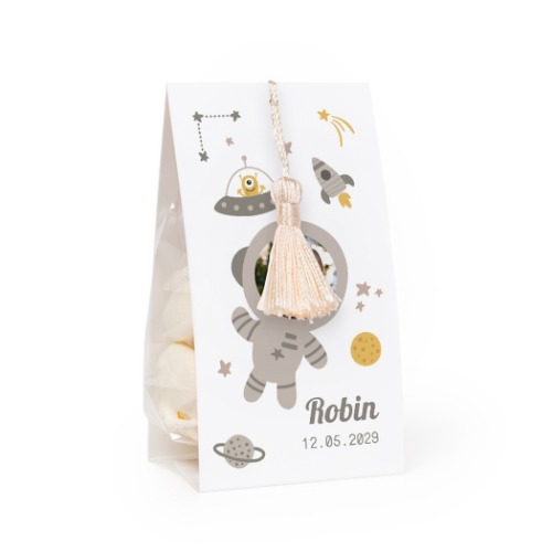 Snoepzakje met fotoverpakking en vanille kwastje - Set van 24