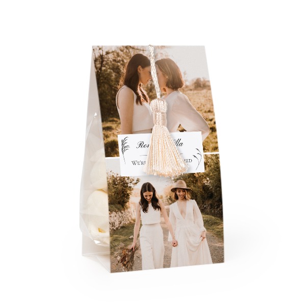 Set Geschenktüten mit vanillefarbener Quaste - 24 Stk.