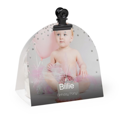 Ballotins à bonbons arrondis, clip noir (lot de 12)