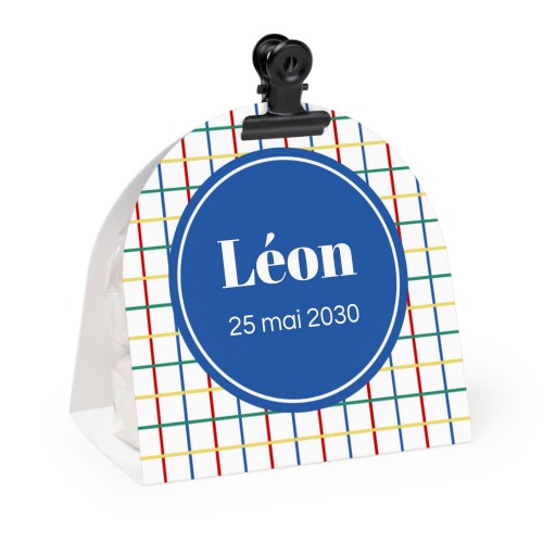 Ballotins à bonbons arrondis, clip noir (lot de 12)