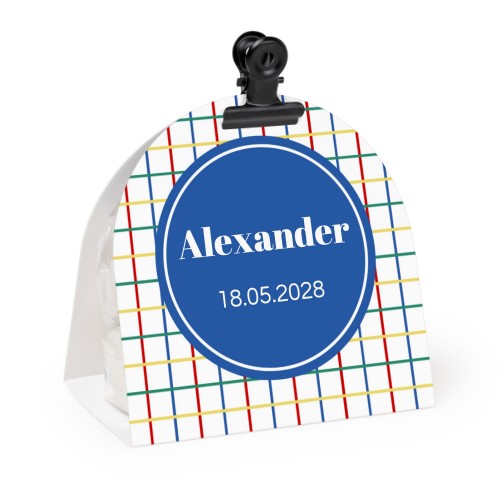 Godtepose med avrundet fotoomslag og svart klips - 12 stk