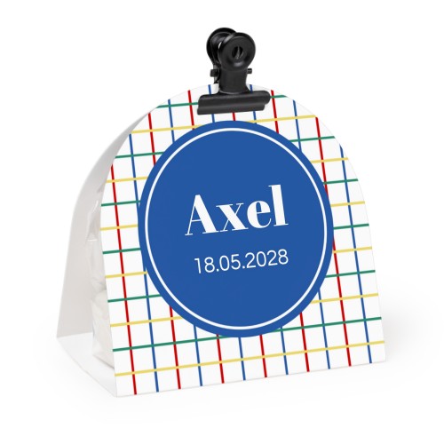 Godispåse med rundat fotoomslag och svart pappersklämma - 12 st