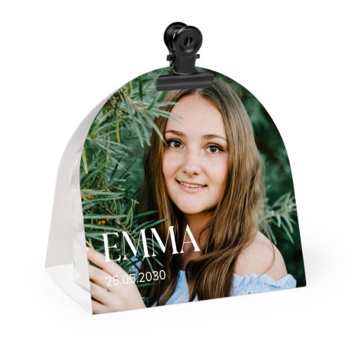 Snoepzakjes met afgeronde fotoverpakking en zwarte clip (set van 12)