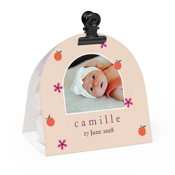 Ballotins à bonbons arrondis, clip noir (lot de 24)