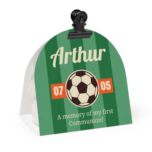 Candy bag with rounded photo-wrapping and black clip - 24 pcs