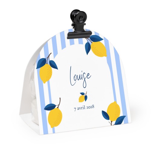 Ballotins à bonbons arrondis, clip noir (lot de 24)