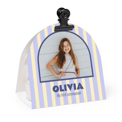 Candy bag with rounded photo-wrapping and black clip - 24 pcs