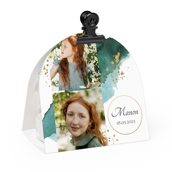 Karkkipussi valokuvapäällysteellä musta pidike - 24 kpl