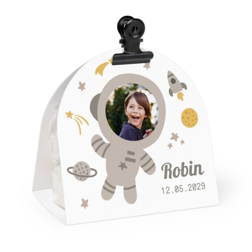 Snoepzakjes met afgeronde fotoverpakking en zwarte clip - Set van 24