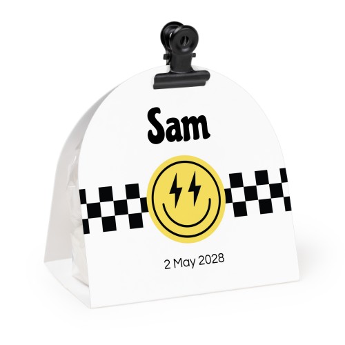 Snoepzakjes met afgeronde fotoverpakking en zwarte clip - Set van 24