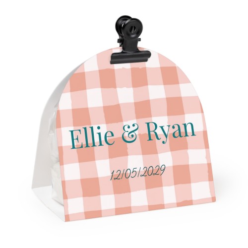 Candy bag with rounded photo-wrapping and black clip - 24 pcs