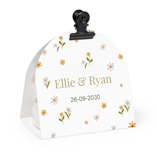 Candy bag with rounded photo-wrapping and black clip - 24 pcs