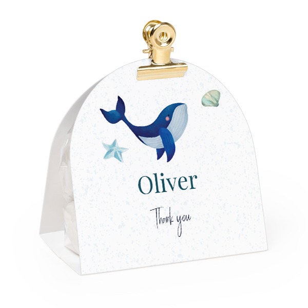 Ballotins à bonbons arrondis, clip doré (lot de 12)