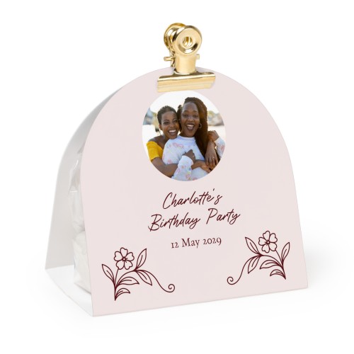 Godtepose med avrundet fotoomslag og gullklips - 12 stk