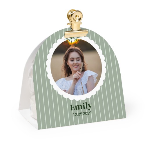 Candy bag with rounded photo-wrapping and gold clip - 12 pcs
