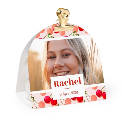 Candy bag with rounded photo-wrapping and gold clip - 12 pcs