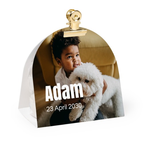 Candy bag with rounded photo-wrapping and gold clip - 12 pcs