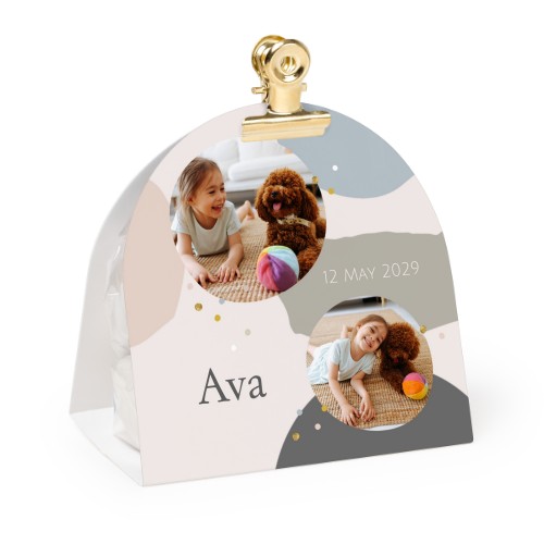 Candy bag with rounded photo-wrapping and gold clip - 12 pcs