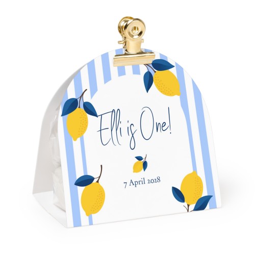 Candy bag with rounded photo-wrapping and gold clip - 12 pcs