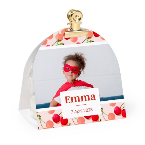 Slikpose med afrundet fotoomslag og guldfarvet clips - 12 stk