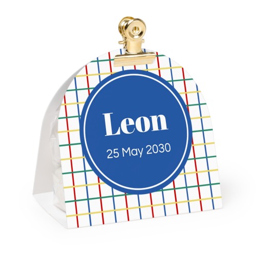 Candy bag with rounded photo-wrapping and gold clip - 12 pcs