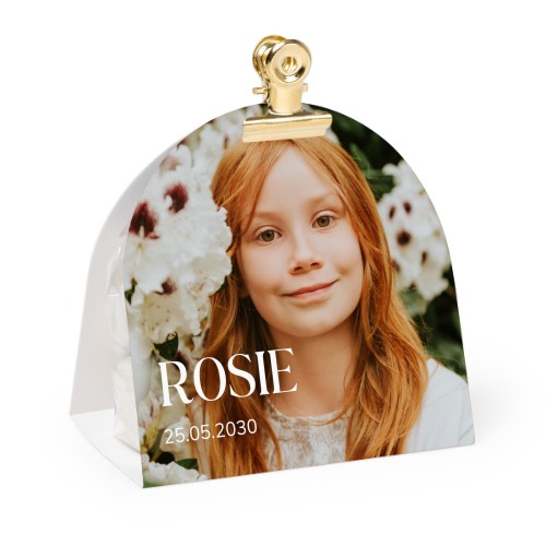 Candy bag with rounded photo-wrapping and gold clip - 12 pcs