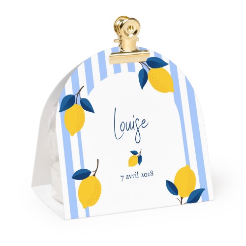 Ballotins à bonbons arrondis, clip doré (lot de 12)