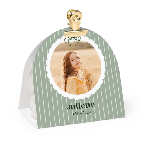 Candy bag with rounded photo-wrapping and gold clip - 12 pcs