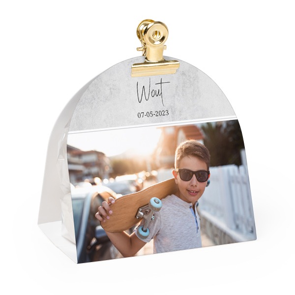 Candy bag with rounded photo-wrapping and gold clip - 12 pcs