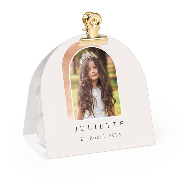 Ballotins à bonbons arrondis, clip doré (lot de 12)