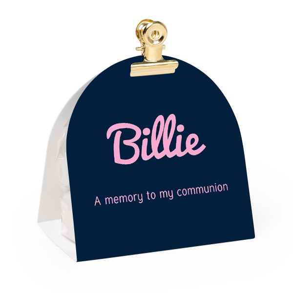 Candy bag with rounded photo-wrapping and gold clip - 12 pcs