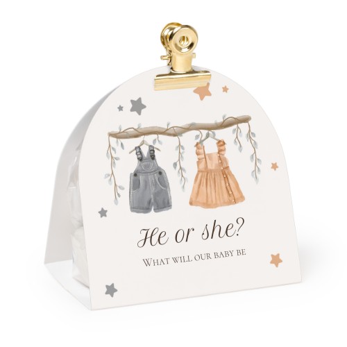 Candy bag with rounded photo-wrapping and gold clip - 12 pcs