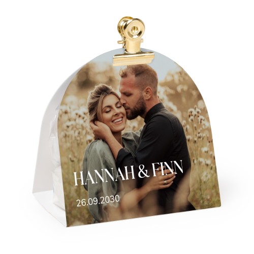 Candy bag with rounded photo-wrapping and gold clip - 12 pcs