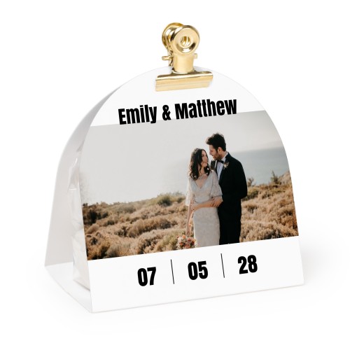 Candy bag with rounded photo-wrapping and gold clip - 12 pcs