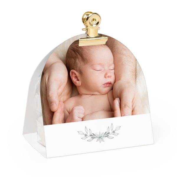 Godispåse med rundat fotoomslag och guldfärgad pappersklämma - 24 st