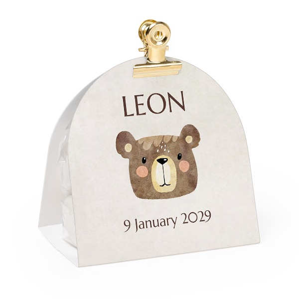 Godispåse med rundat fotoomslag och guldfärgad pappersklämma - 24 st