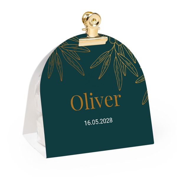 Ballotins à bonbons arrondis, clip doré (lot de 24) Ballotins à bonbons arrondis, clip doré (lot de 24)