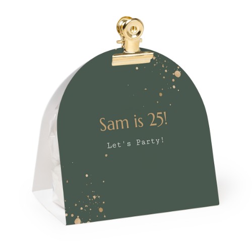 Candy bag with rounded photo-wrapping and gold clip - 24 pcs